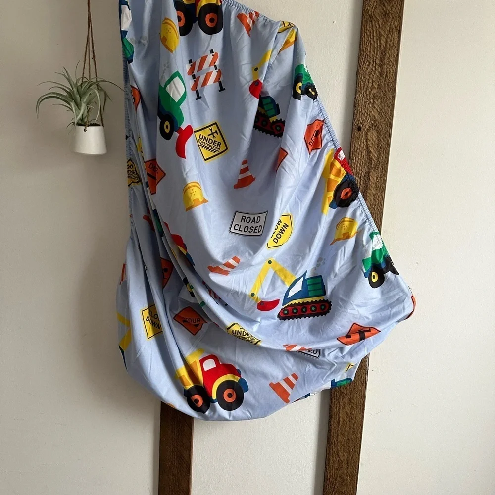 Construction Vehicle Baby Toddler Fitted Sheet, top sheet, Pillow Case Set